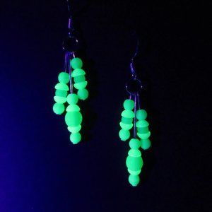 Uranium glass bead dangle earrings